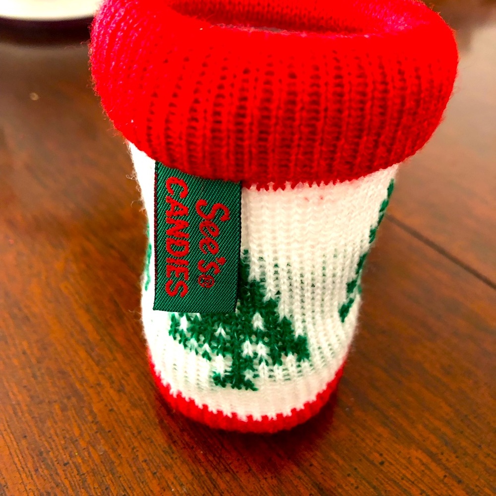 Collectible SEE’S CANDY Knitted Boot Ornament